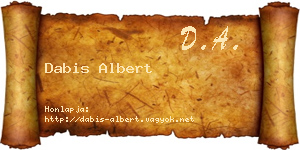 Dabis Albert névjegykártya